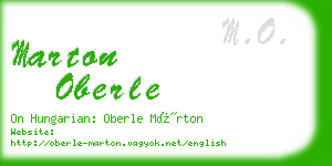 marton oberle business card